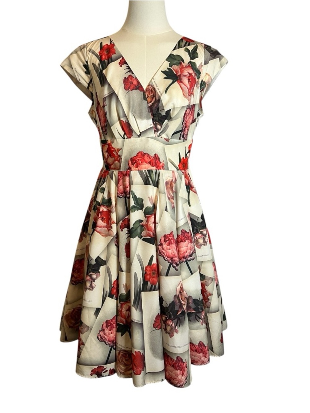 Ted Baker Dress Bequii Rose Postcard Vintage 50’s Fit And Flare size 2